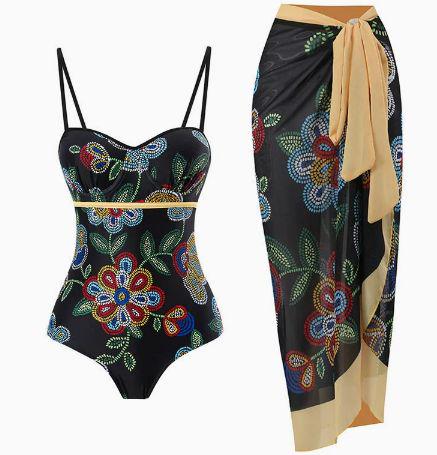Traje de Baño Estampado con Pareo