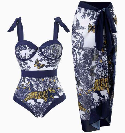 Traje de Baño Estampado con Pareo