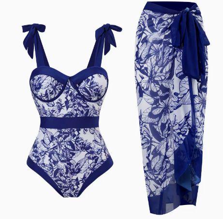 Traje de Baño Estampado con Pareo