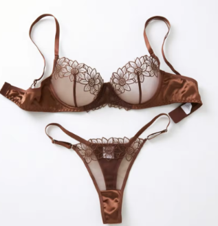 Conjunto Encaje Cafe